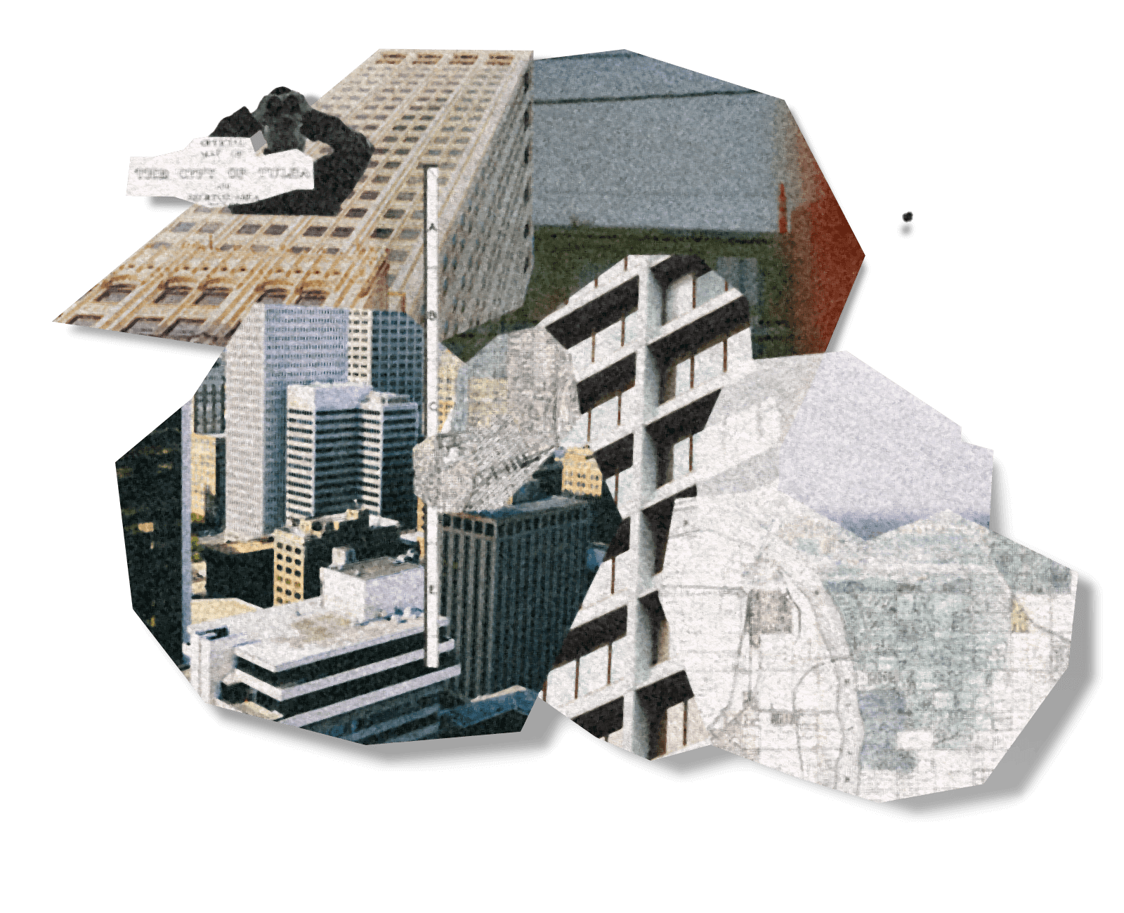 Illustration of a limited, fractured perspective of Tulsa