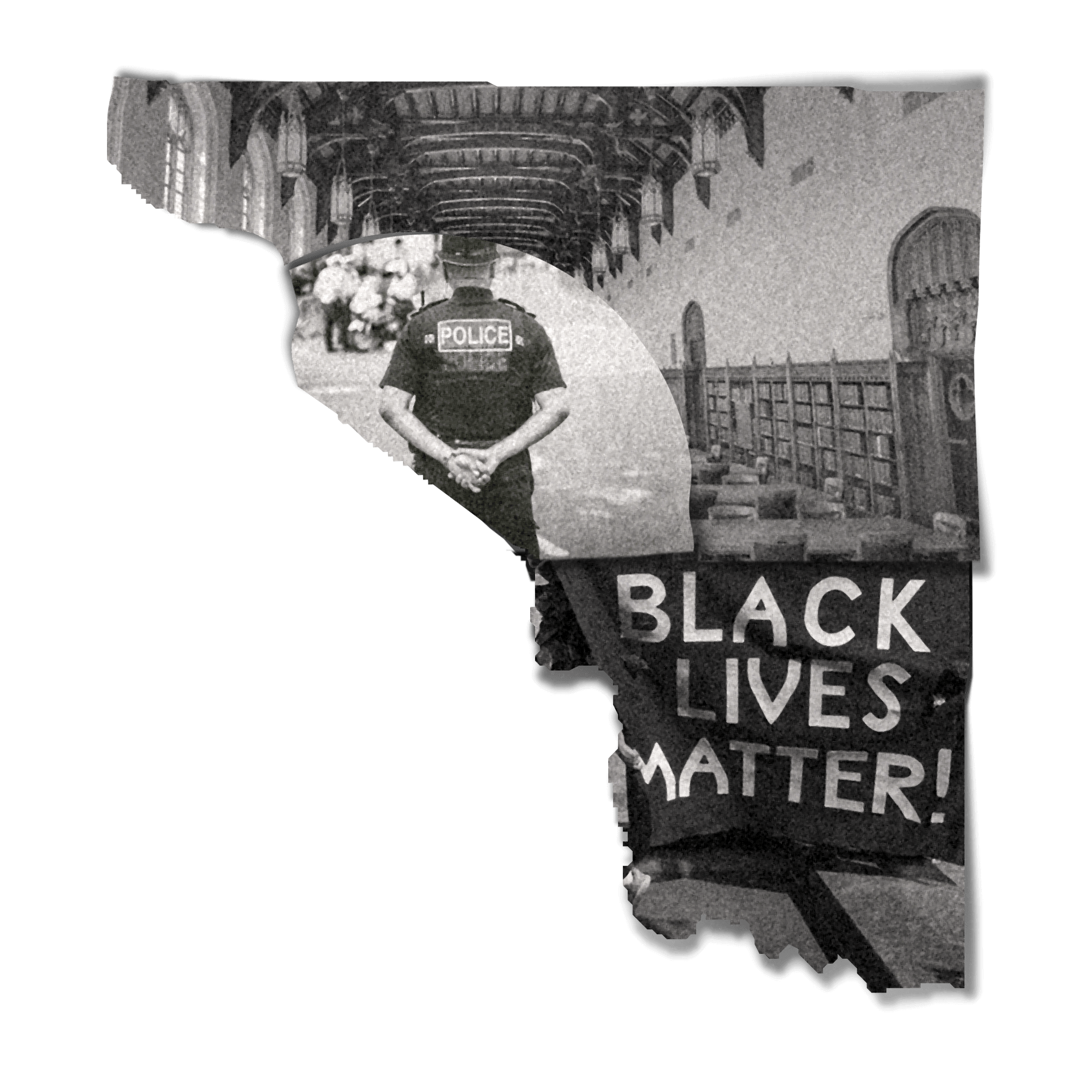 Illustration alluding to Norman as a sundown town